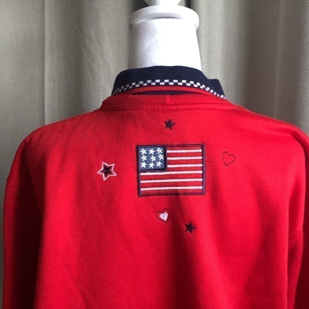 BonWorth “Proud to be American” Collared Sweater Size LP - Picture 6 of 16